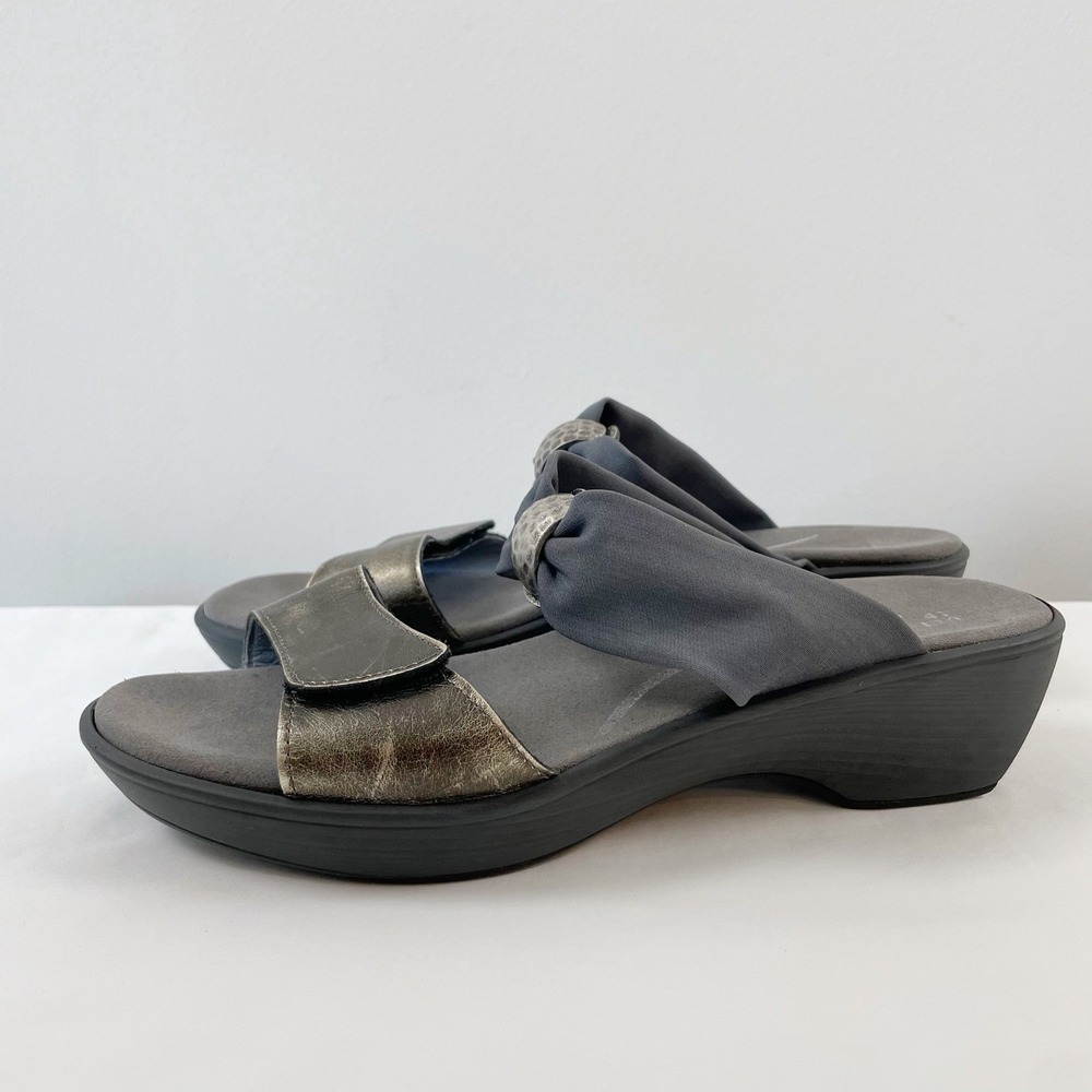 Naot Pinotage Sandals Silver Open Toe Women's Size 10, EU 41